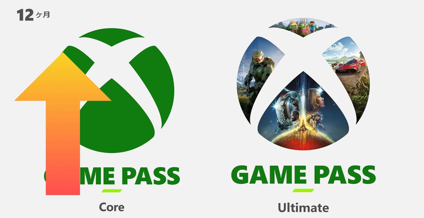 Xbox Game PassのUltimateとCore 12ヶ月プランが値上げ！（2024年9月から）